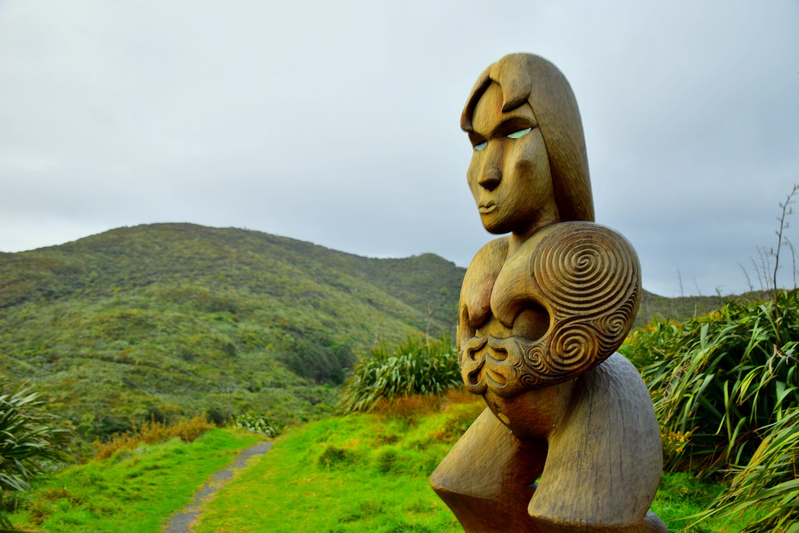Eine Maori Staue in Neuseeland