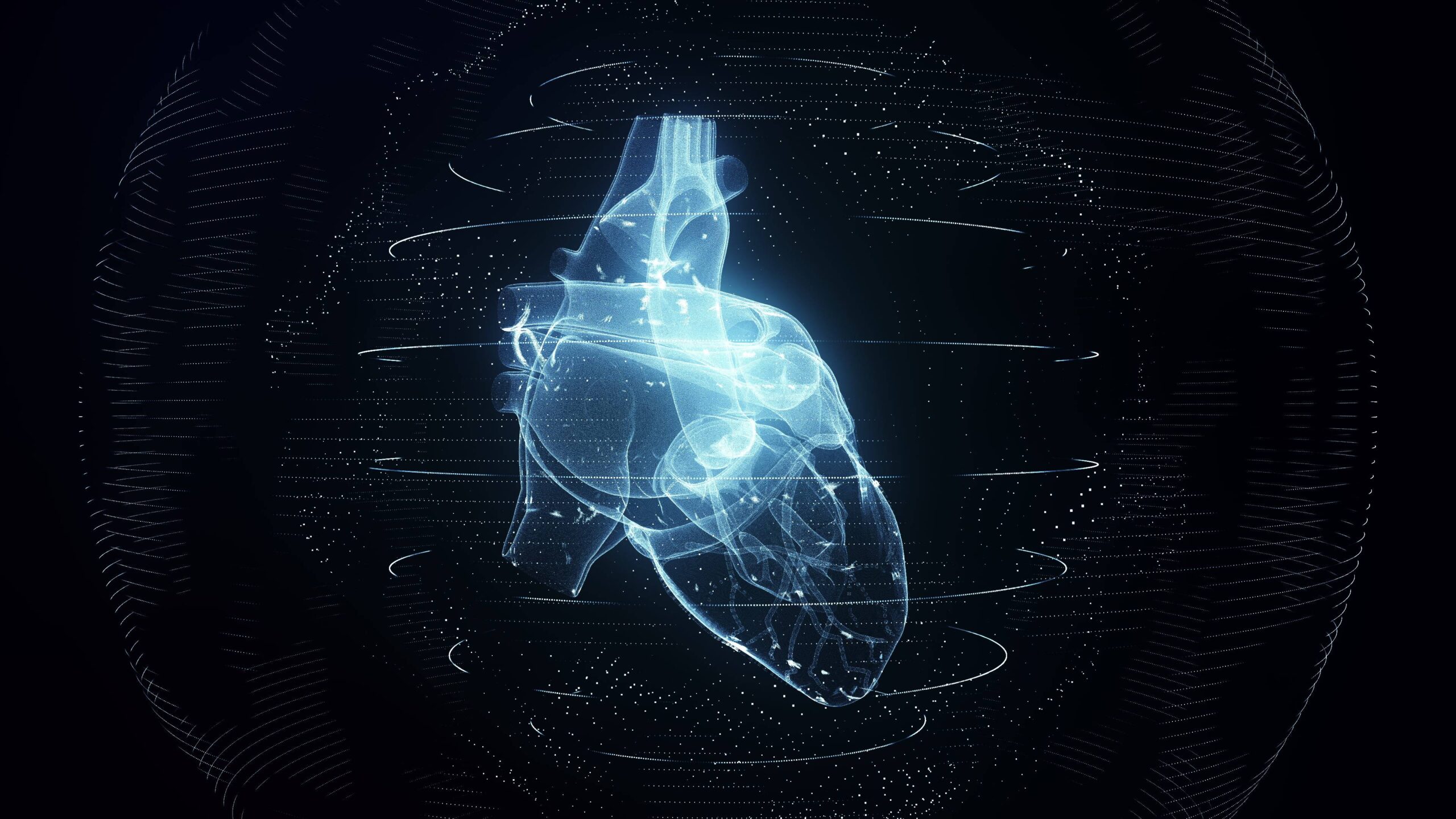 Blaues digitales menschliches Herz
