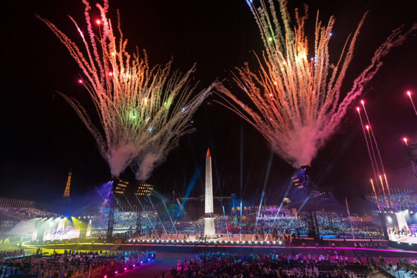 Großes Feuerwerk bei der Eröffnungsfeier der Paralympics am Mittwochabend, 28.8.2024