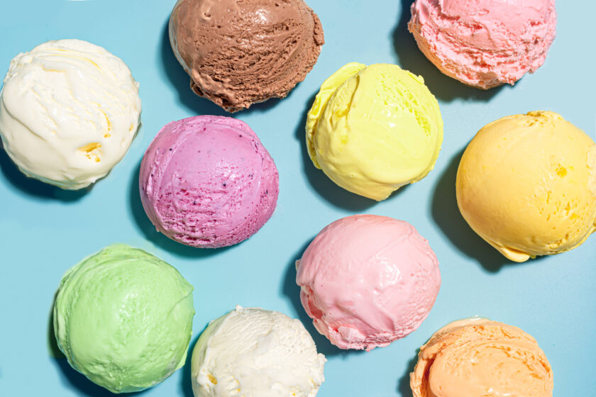 Viele bunte Eiskugeln