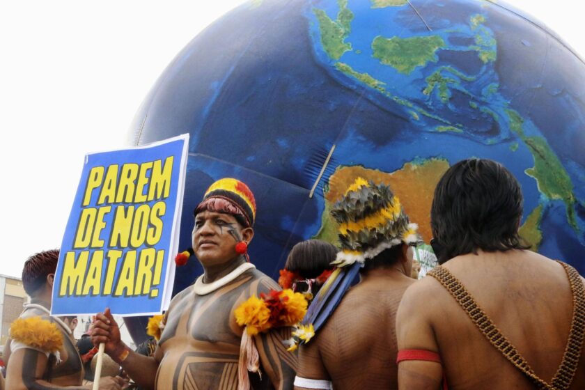 Amazon protection rally near COP30 venue Indigenous people call for the protection of the Amazon rainforest during a rally in Belem on Nov. 15,